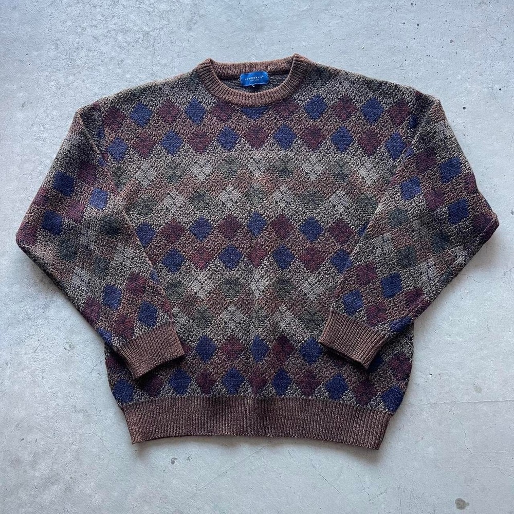 Vintage Towncraft 3D Knit Coogie Style Sweater Men's Large